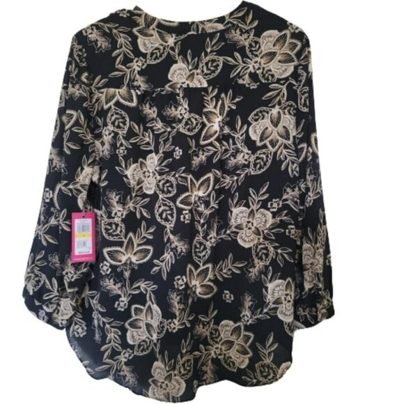 Vince  Camuto NWY chiffon tunic blouse long sleeve  V neck, - Picture 5 of 6